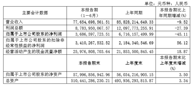 国电电力上半年净利下降45％，拟分红17.84亿元